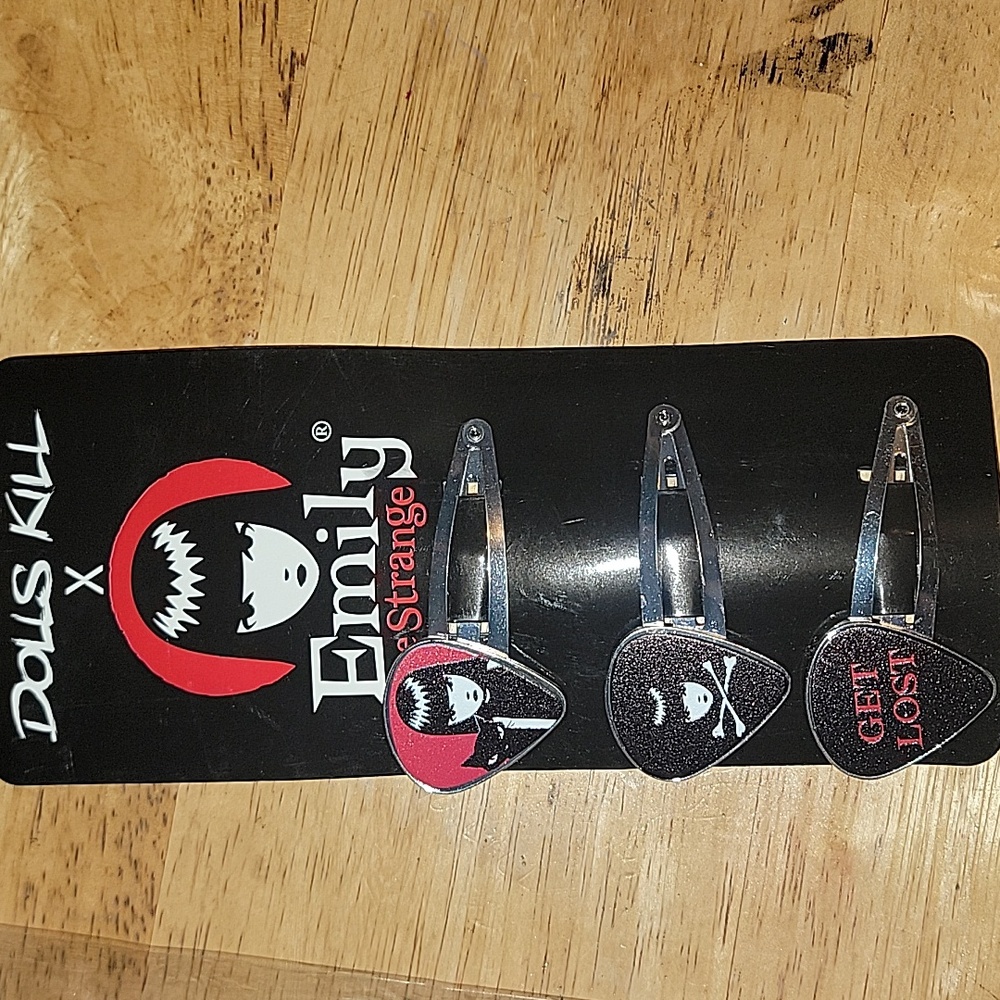 Dolls Kill x Emily The Strange "Get Lost" Hair Clips Set